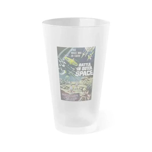 BATTLE IN OUTER SPACE 1959 Movie Poster - Frosted Pint Glass 16oz 16oz Frosted - Go Mug Yourself