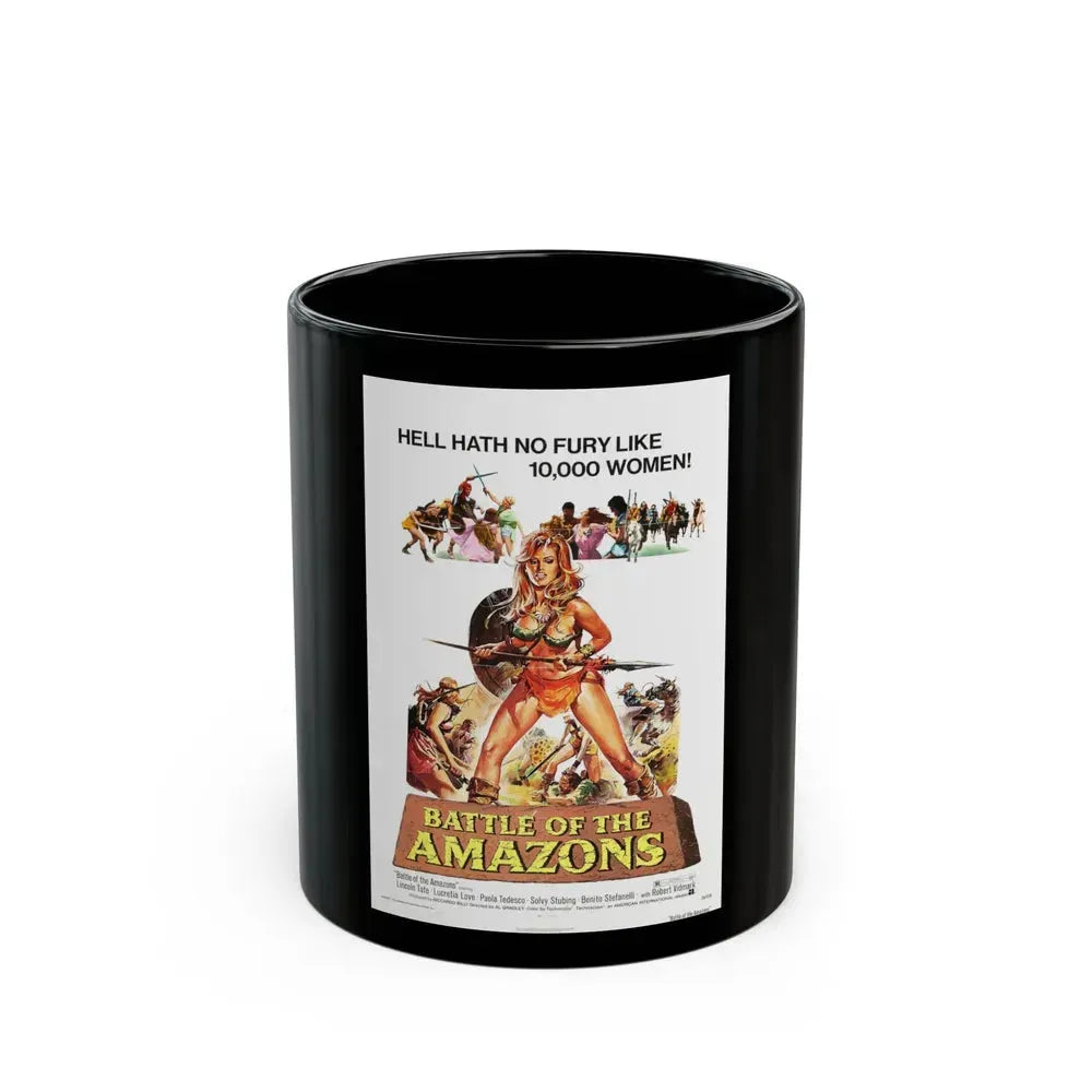 BATTLE OF THE AMAZONS 1973 Movie Poster - Black Coffee Mug 11oz - Go Mug Yourself