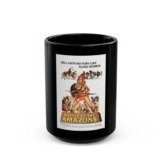BATTLE OF THE AMAZONS 1973 Movie Poster - Black Coffee Mug 15oz - Go Mug Yourself