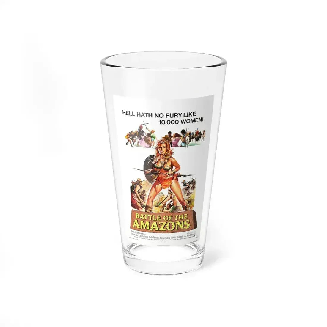 BATTLE OF THE AMAZONS 1973 Movie Poster - Pint Glass 16oz 16oz - Go Mug Yourself