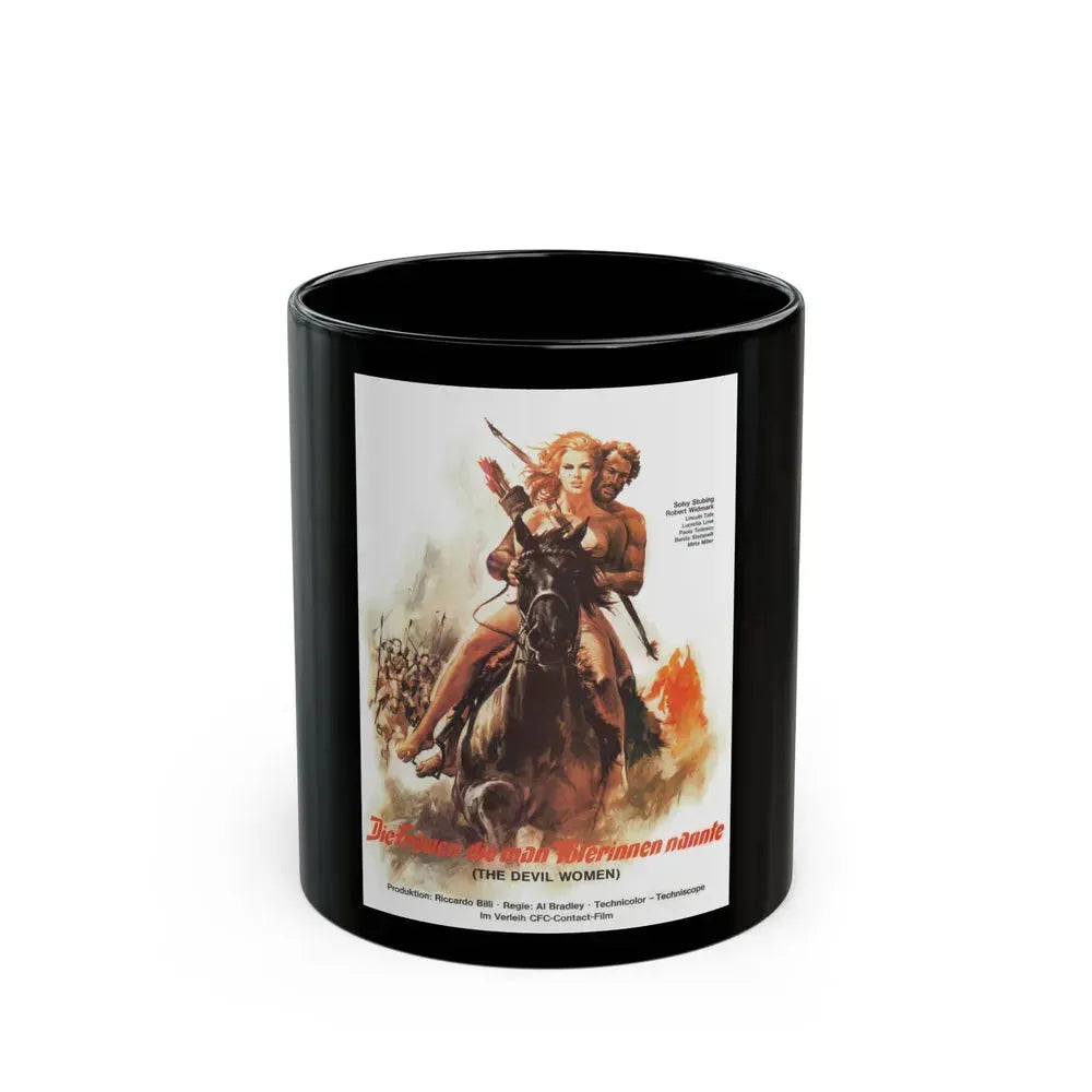BATTLE OF THE AMAZONS (GERMAN) 1973 Movie Poster - Black Coffee Mug 11oz - Go Mug Yourself