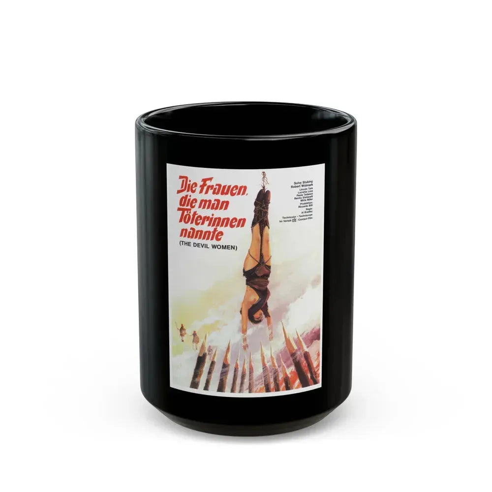 BATTLE OF THE AMAZONS (GERMAN 2) 1973 Movie Poster - Black Coffee Mug 15oz - Go Mug Yourself