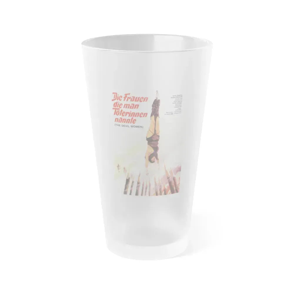 BATTLE OF THE AMAZONS (GERMAN 2) 1973 Movie Poster - Frosted Pint Glass 16oz 16oz Frosted - Go Mug Yourself
