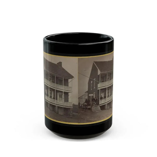Battlefield Hotel, The Outer Post Of Sharp Shooters (U.S. Civil War) Black Coffee Mug 15oz - Go Mug Yourself