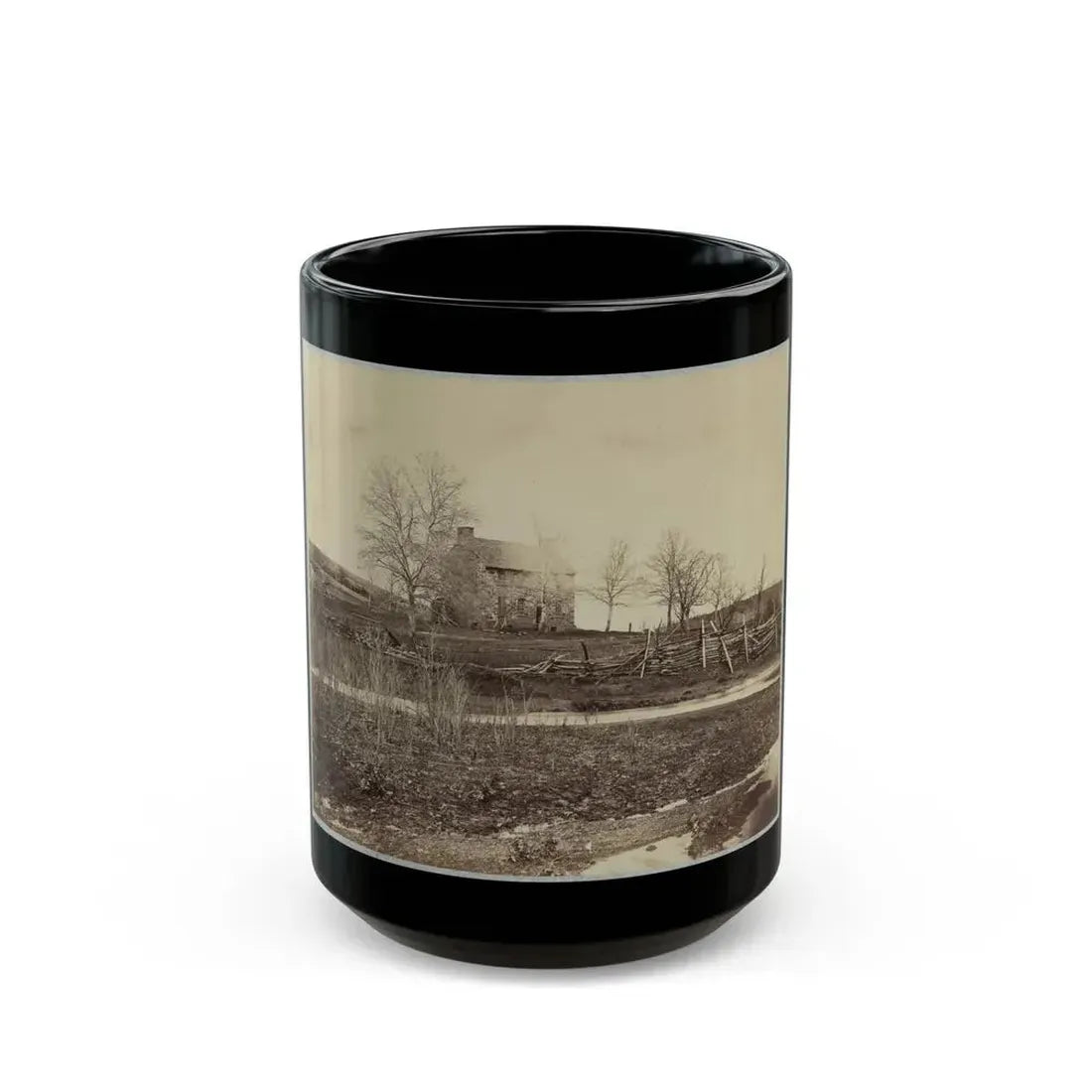 Battlefield Of Bull Run. Stone House On Warrenton Pike(2) (U.S. Civil War) Black Coffee Mug 15oz - Go Mug Yourself
