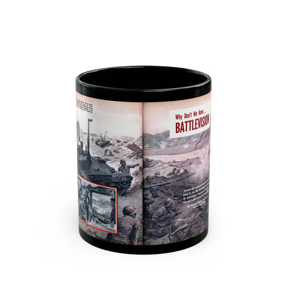 Battlevision, Modern Mechanix, 1951 - Black Coffee Mug 11oz - Go Mug Yourself