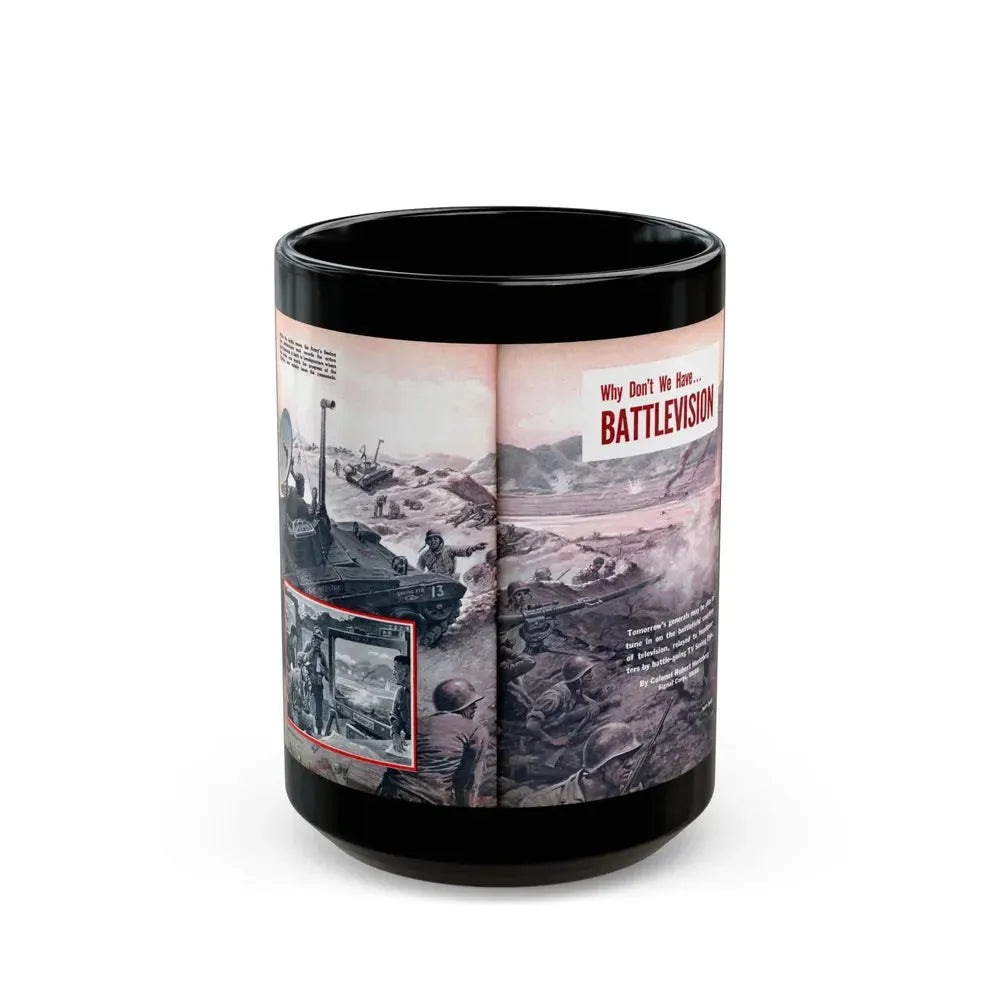 Battlevision, Modern Mechanix, 1951 - Black Coffee Mug 15oz - Go Mug Yourself