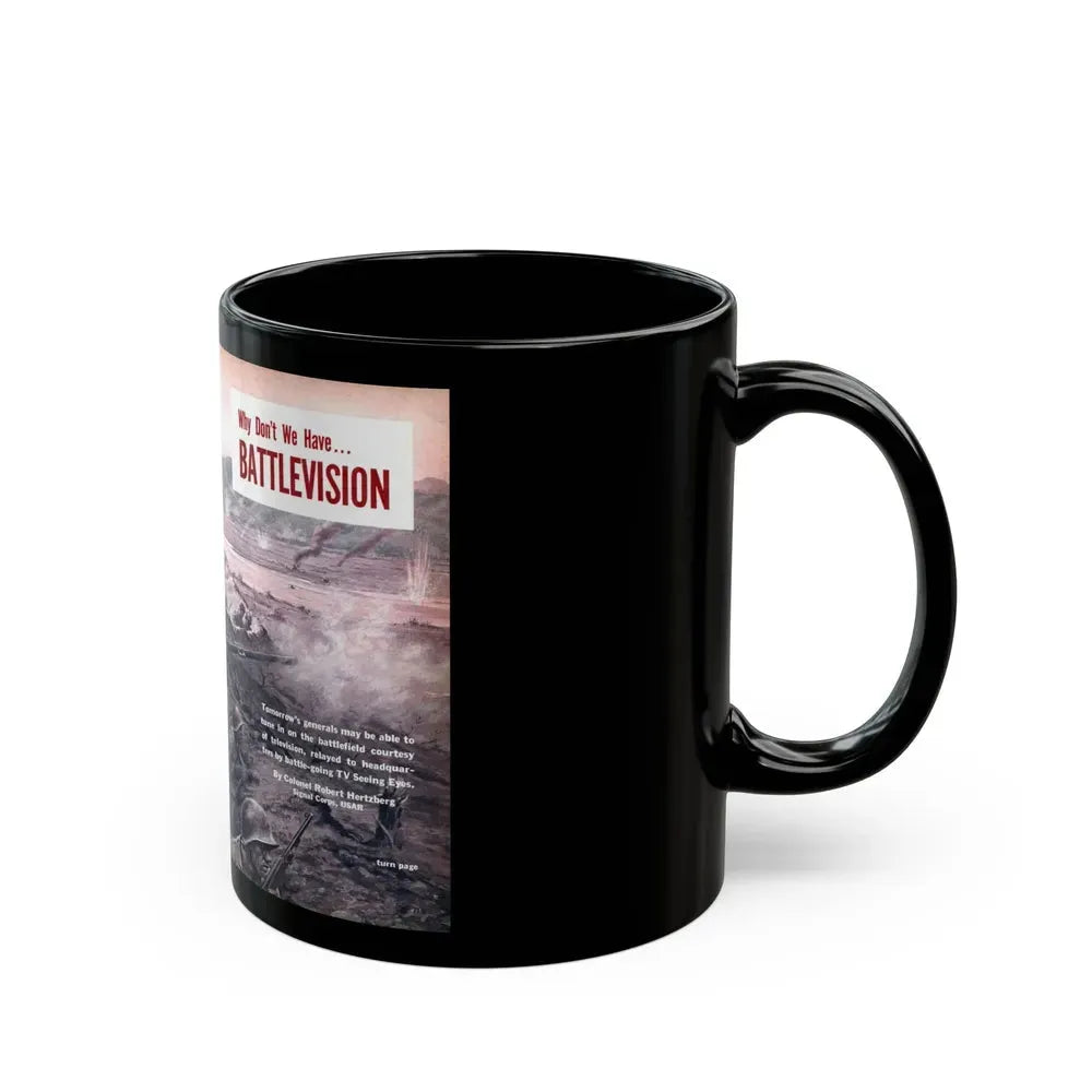 Battlevision, Modern Mechanix, 1951 - Black Coffee Mug - Go Mug Yourself