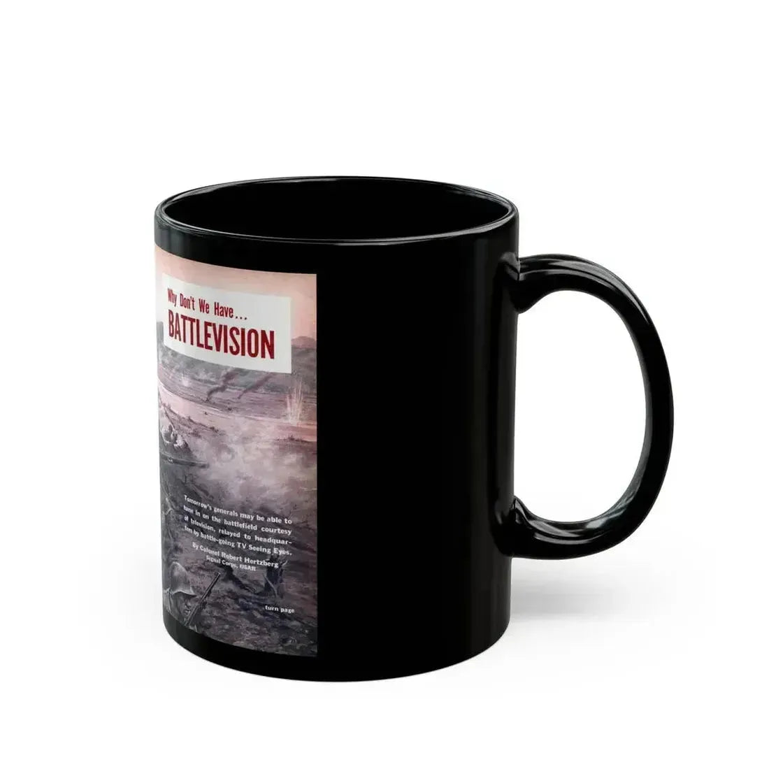 Battlevision, Modern Mechanix, 1951 - Black Coffee Mug - Go Mug Yourself