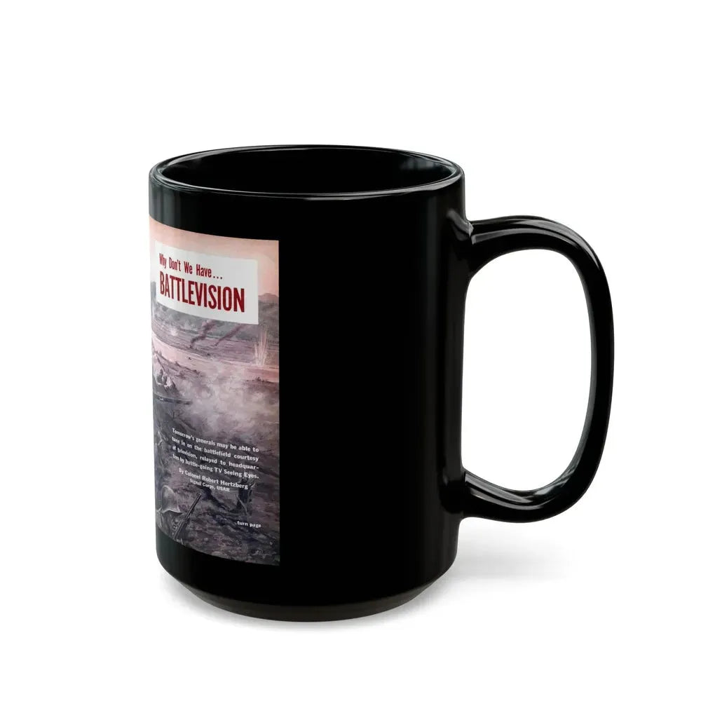 Battlevision, Modern Mechanix, 1951 - Black Coffee Mug - Go Mug Yourself