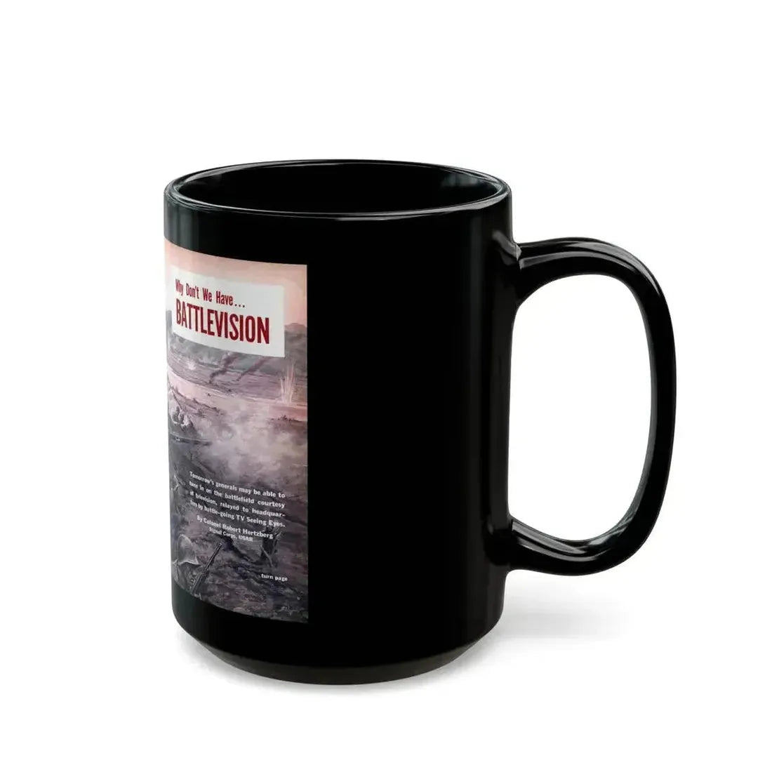 Battlevision, Modern Mechanix, 1951 - Black Coffee Mug - Go Mug Yourself