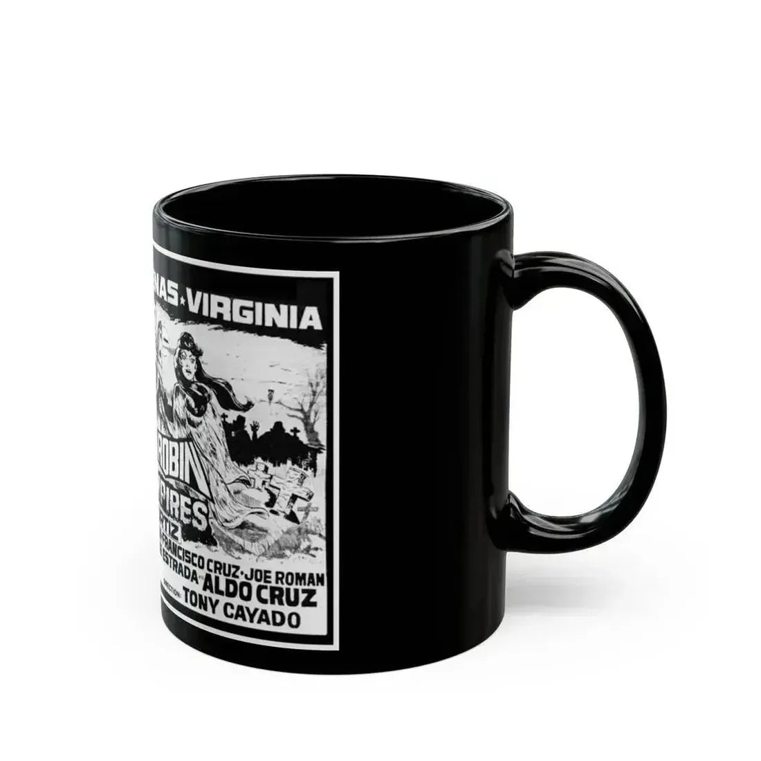 BATWOMAN AND ROBIN MEET THE QUEEN OF THE VAMPIRES 1972 Movie Poster - Black Coffee Mug - Go Mug Yourself