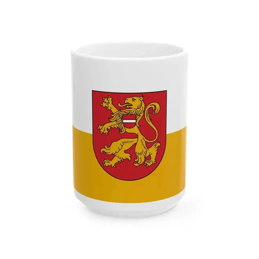 Bauska flag (Latvia) White Coffee Mug 15oz - Go Mug Yourself
