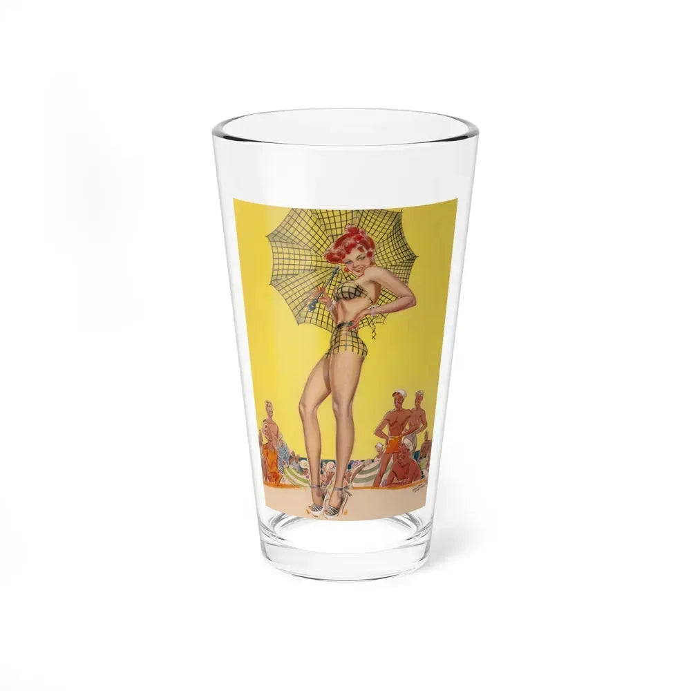 Beach Babe (Magazine Illustration) Pint Glass 16oz 16oz - Go Mug Yourself