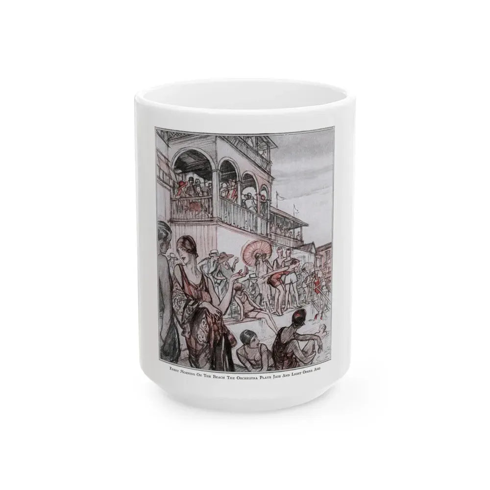 Beach Manners, McCalls magazine, August 1926 - White Coffee Mug 15oz - Go Mug Yourself