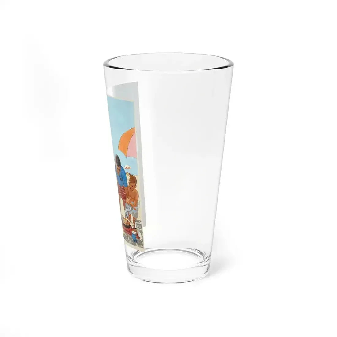 Beach Picnic Illustration (c. 1959) (Magazine Illustration) Pint Glass 16oz - Go Mug Yourself