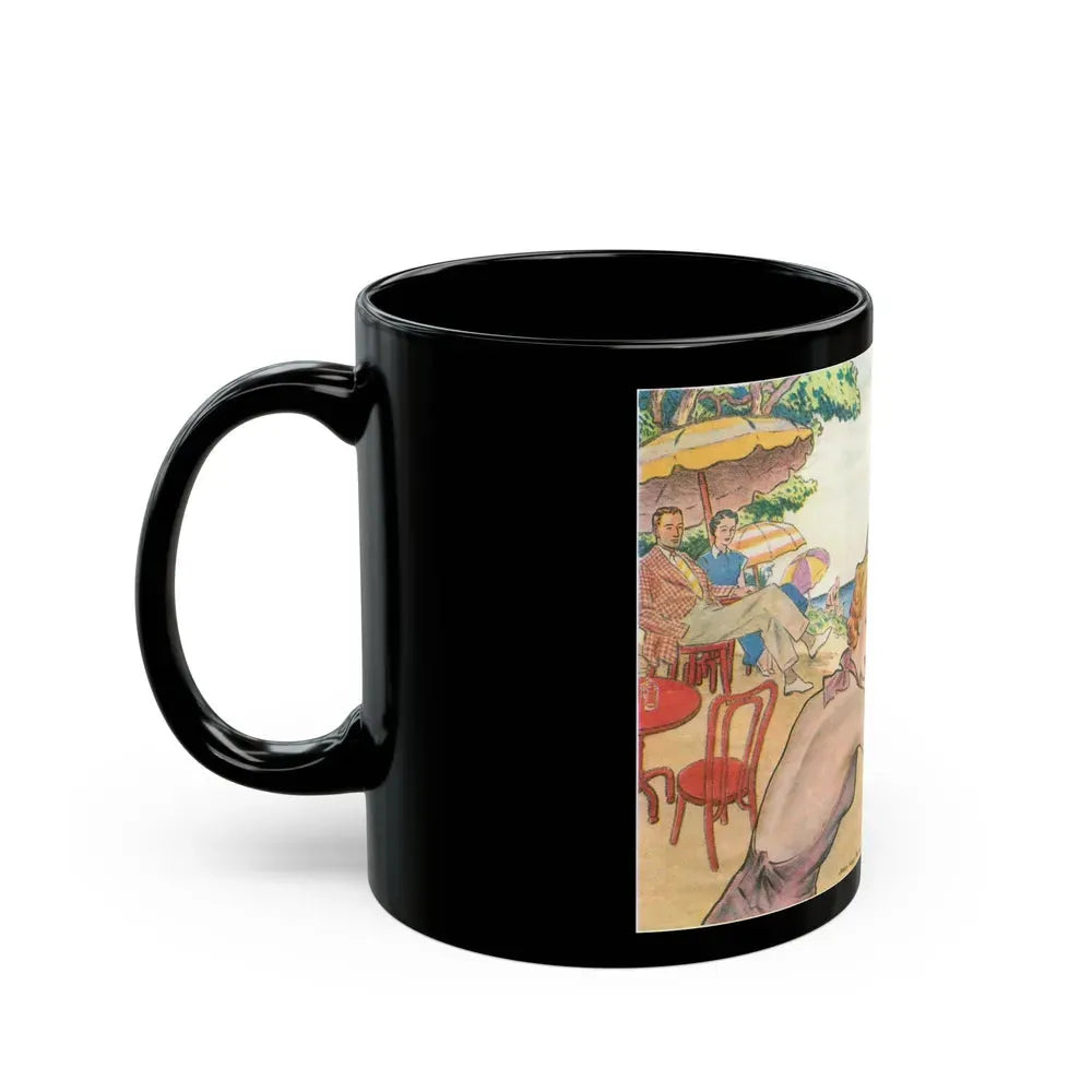 Beach Scene, 1936 - Black Coffee Mug - Go Mug Yourself