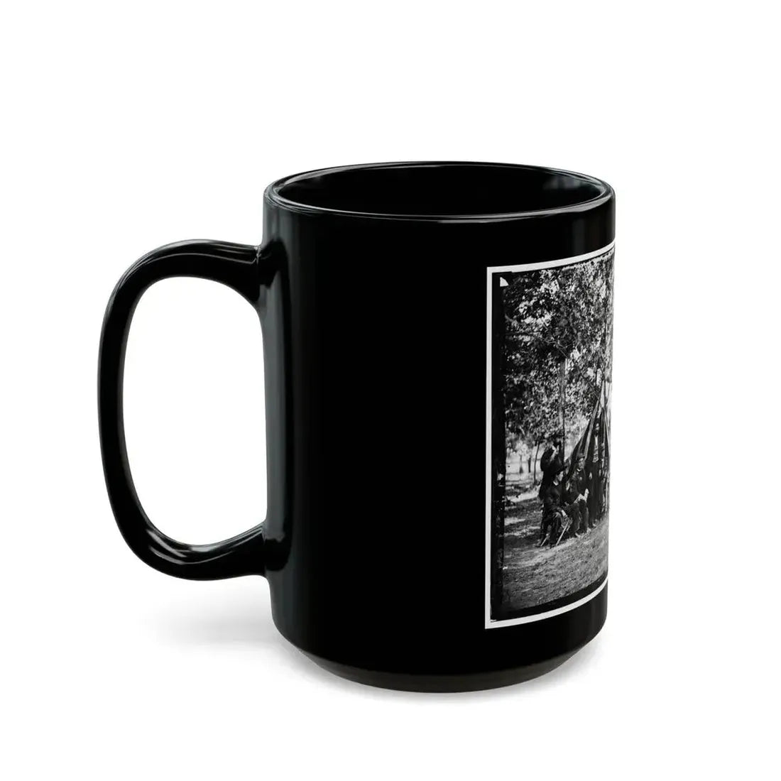 Bealeton, Va. Group At Tent And Wagon Of The New York Herald (U.S. Civil War) Black Coffee Mug - Go Mug Yourself