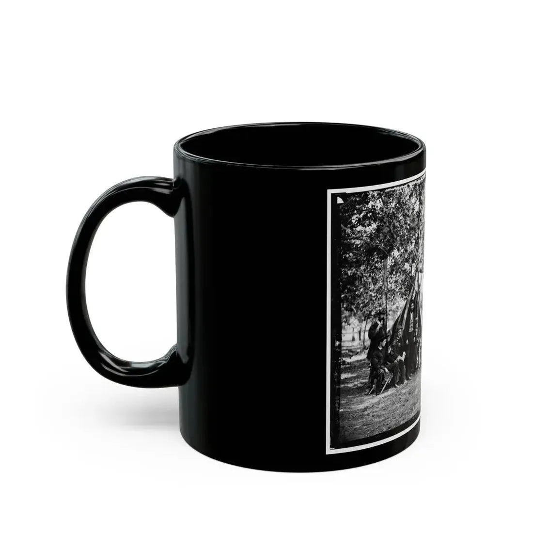 Bealeton, Va. Group At Tent And Wagon Of The New York Herald (U.S. Civil War) Black Coffee Mug - Go Mug Yourself