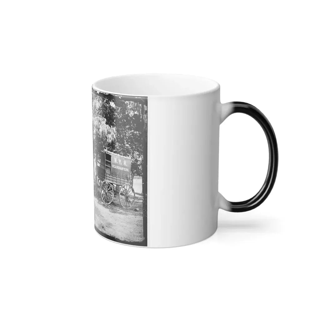 Bealeton, Va. Group at Tent and Wagon of the New York Herald (U.S. Civil War) Color Changing Coffee Mug 11oz - Go Mug Yourself