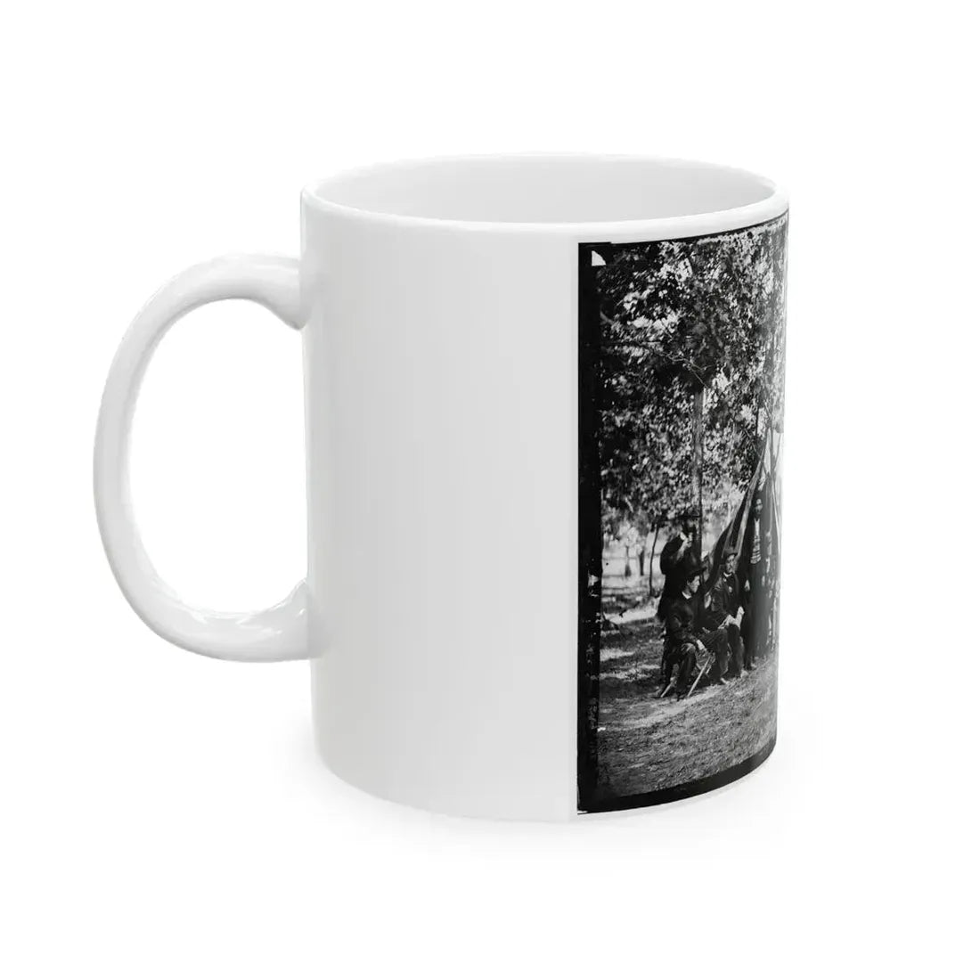 Bealeton, Va. Group At Tent And Wagon Of The New York Herald (U.S. Civil War) White Coffee Mug - Go Mug Yourself