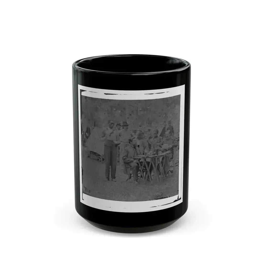 Bealeton, Virginia. Captain Henry P. Smith's Mess. Company D, 93d New York Volunteers (U.S. Civil War) Black Coffee Mug 15oz - Go Mug Yourself