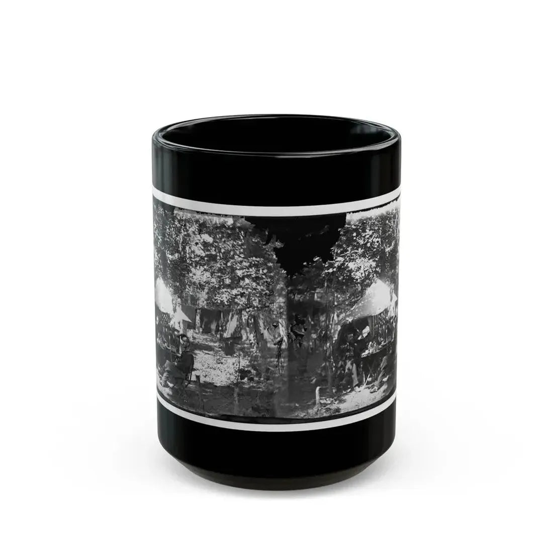 Bealeton, Virginia. Officer's Mess, Company E, 93d New York Volunteers (U.S. Civil War) Black Coffee Mug 15oz - Go Mug Yourself