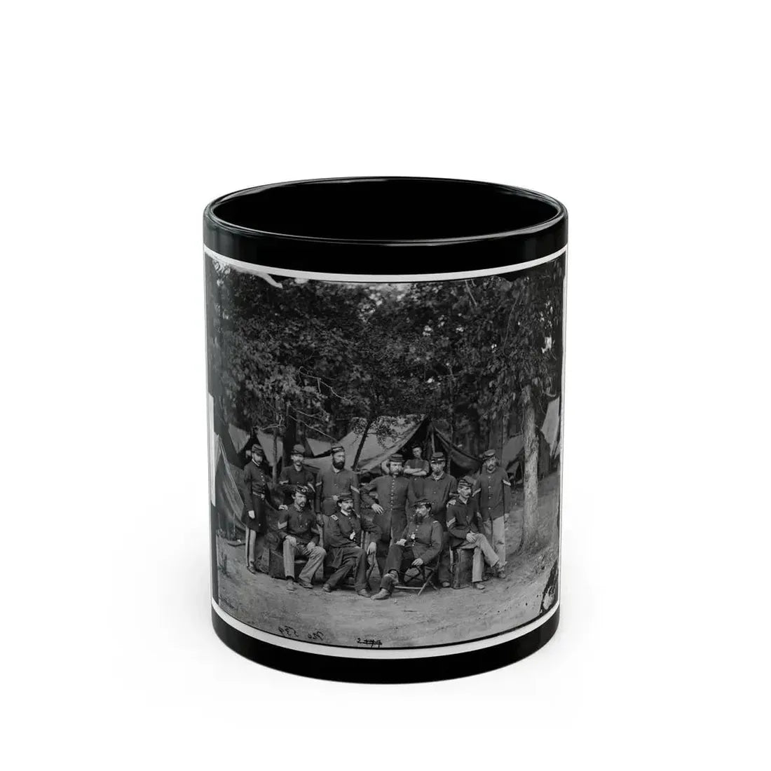 Bealeton, Virginia. Officers And Non-Commissioned Officers Of Company D, 93d New York Infantry (U.S. Civil War) Black Coffee Mug 11oz - Go Mug Yourself