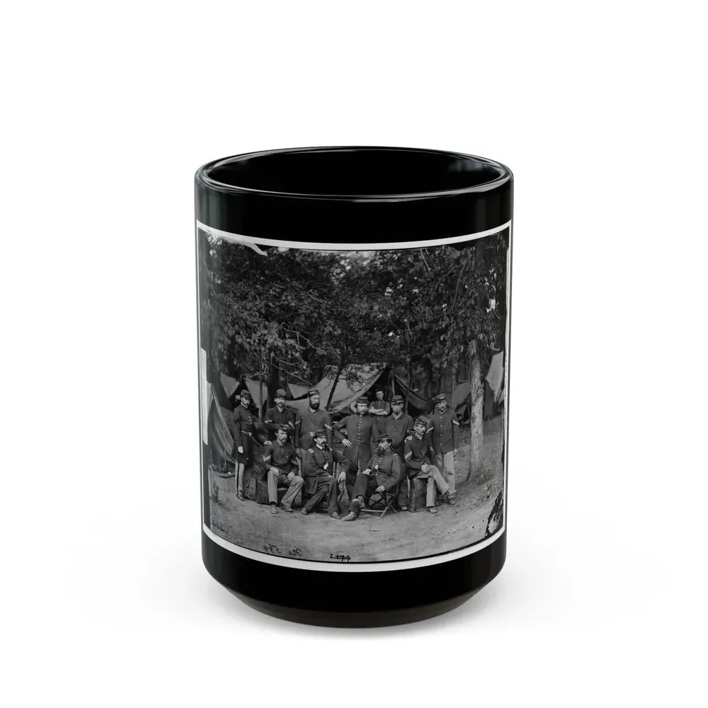 Bealeton, Virginia. Officers And Non-Commissioned Officers Of Company D, 93d New York Infantry (U.S. Civil War) Black Coffee Mug 15oz - Go Mug Yourself