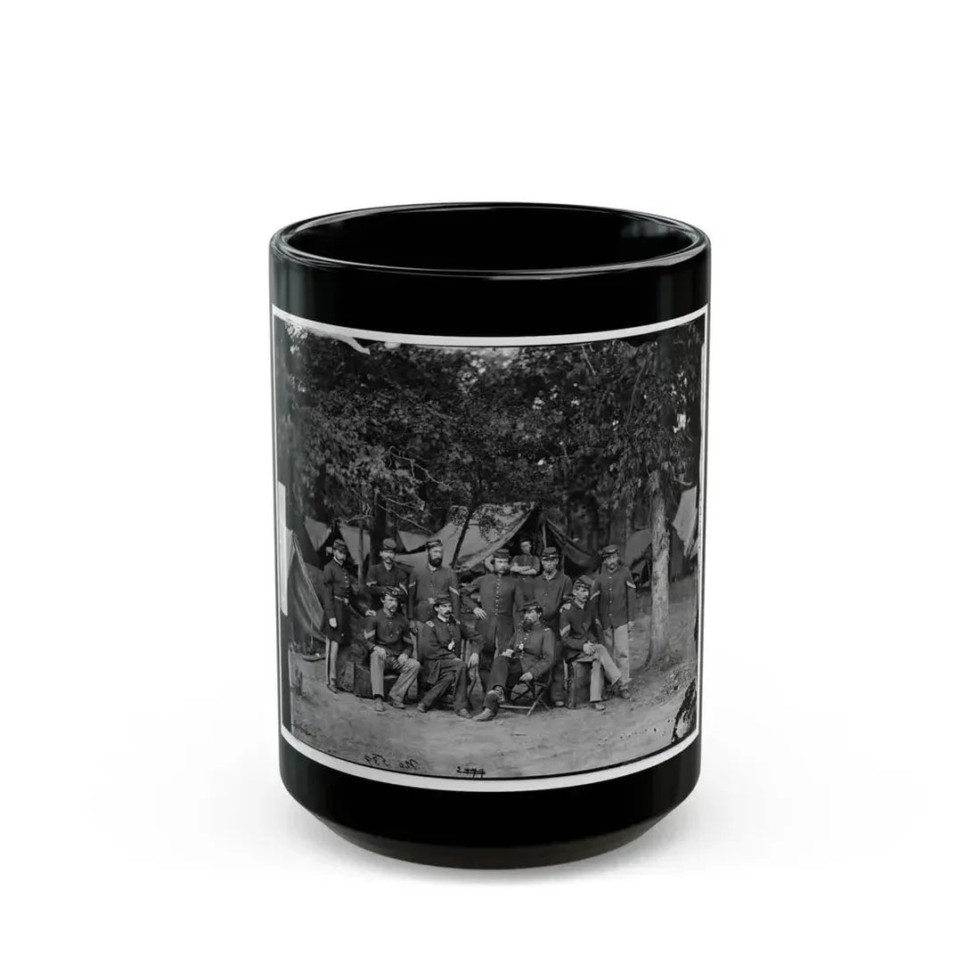 Bealeton, Virginia. Officers And Non-Commissioned Officers Of Company D, 93d New York Infantry (U.S. Civil War) Black Coffee Mug 15oz - Go Mug Yourself