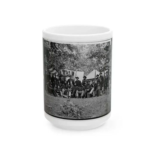 Bealeton, Virginia. Officers Of 93d New York Infantry (U.S. Civil War) White Coffee Mug 15oz - Go Mug Yourself