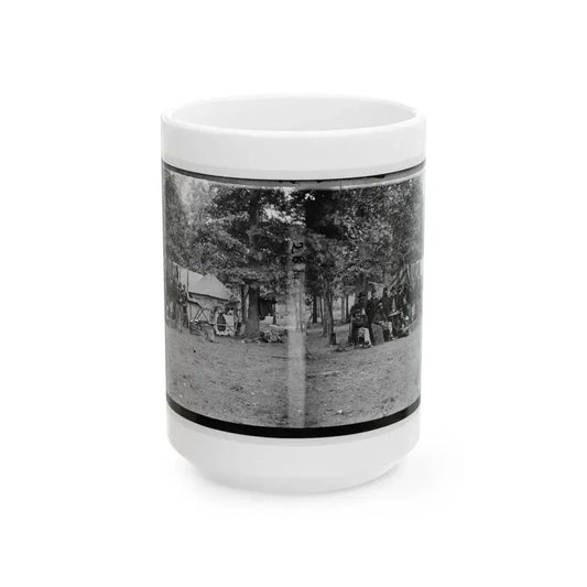 Bealeton, Virginia. Regimental Staff, 93d New York Volunteers (U.S. Civil War) White Coffee Mug 15oz - Go Mug Yourself