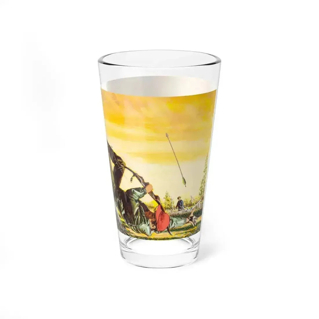 Bear Attack, Outdoor Life magazine story illustration, March 1971 (Magazine Illustration) Pint Glass 16oz - Go Mug Yourself