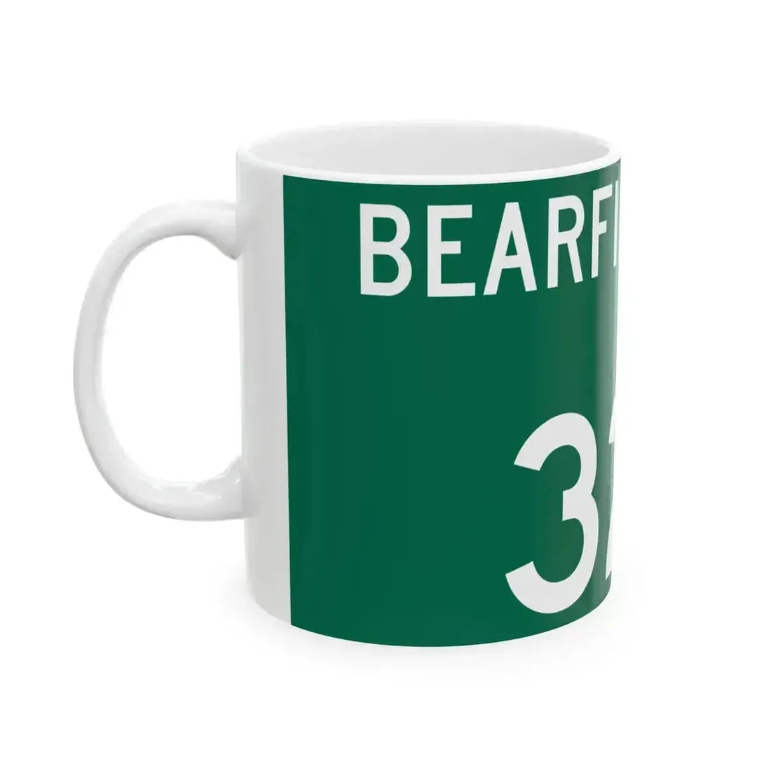 Bearfield Township Route 323 Perry County Ohio (Ohio) (Road Sign) White Coffee Mug - Go Mug Yourself