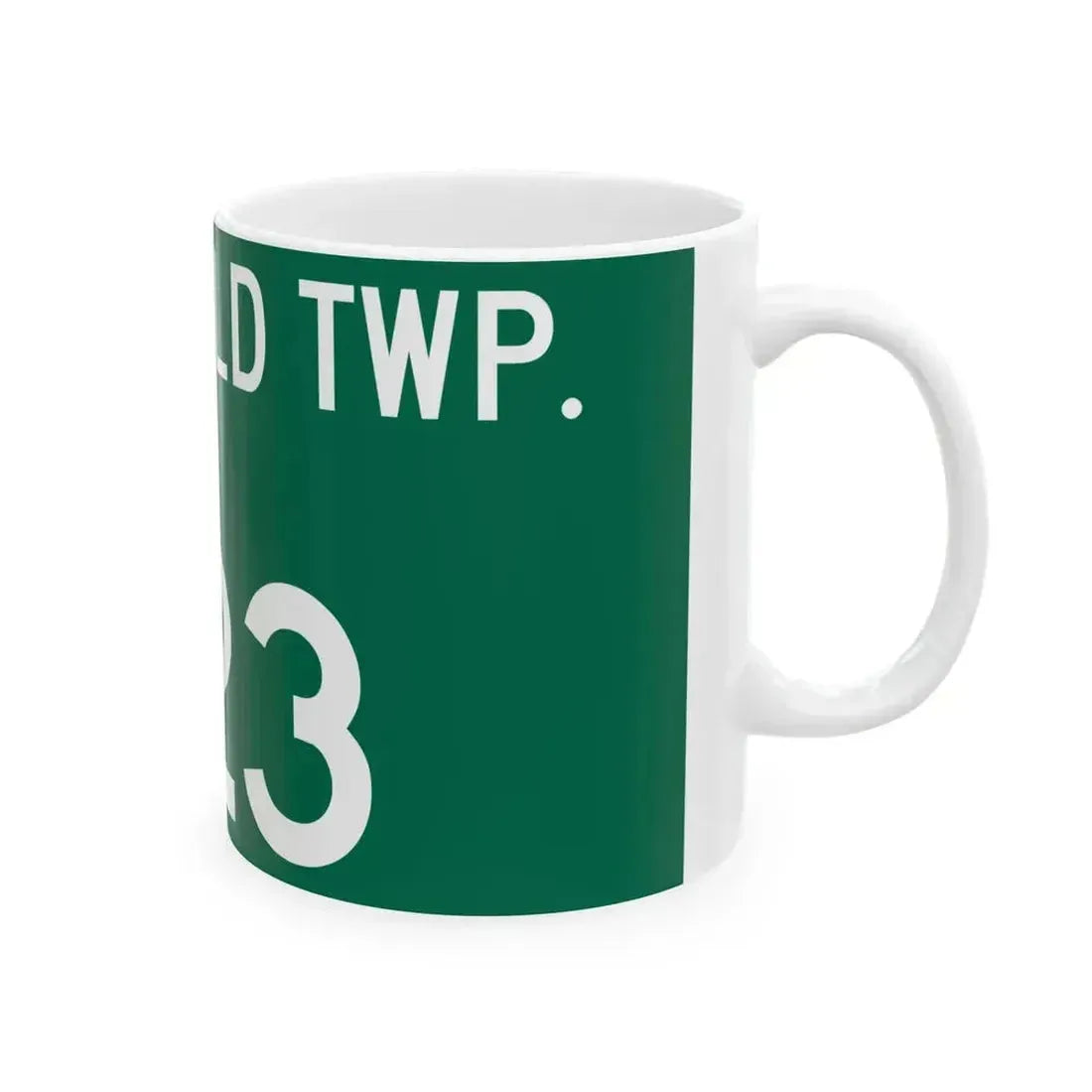 Bearfield Township Route 323 Perry County Ohio (Ohio) (Road Sign) White Coffee Mug - Go Mug Yourself