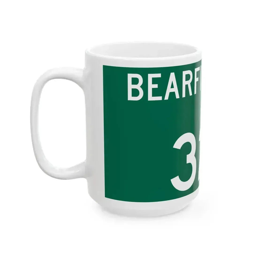 Bearfield Township Route 323 Perry County Ohio (Ohio) (Road Sign) White Coffee Mug - Go Mug Yourself