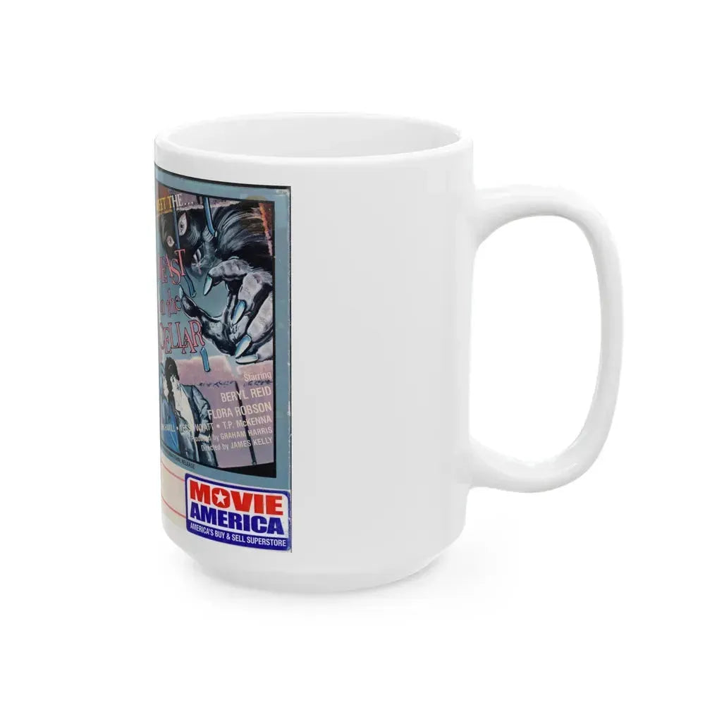 BEAST IN THE CELLAR (VHS COVER) - White Coffee Mug - Go Mug Yourself