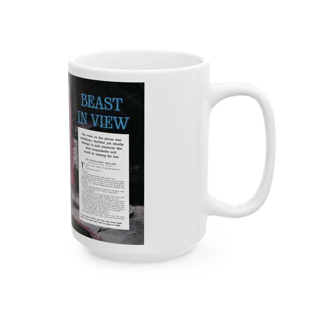 Beast in View, Cosmopolitan, June 1955 - White Coffee Mug - Go Mug Yourself