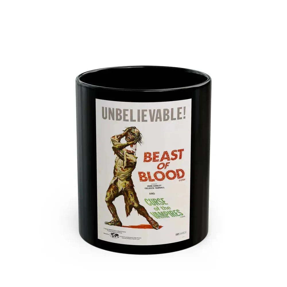 BEAST OF BLOOD & CURSE OF THE VAMPIRES 1970 Movie Poster - Black Coffee Mug 11oz - Go Mug Yourself