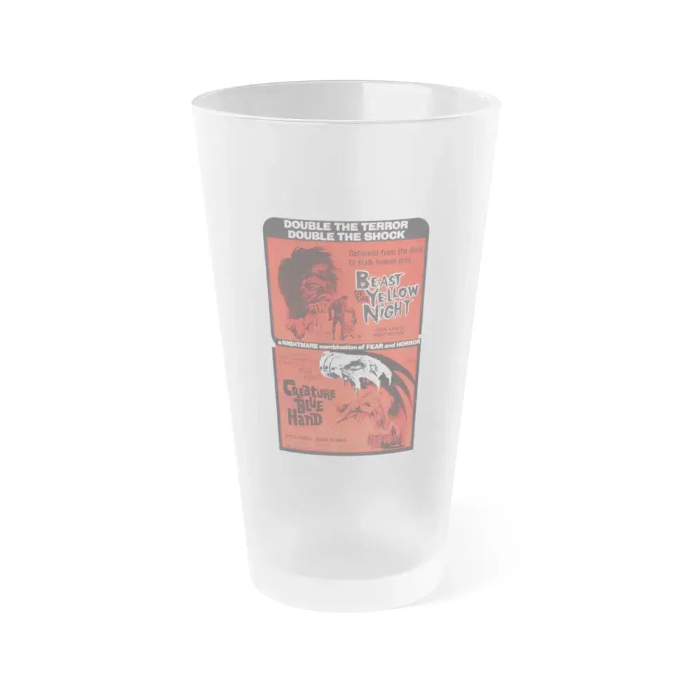 BEAST OF THE YELLOW NIGHT & CREATURE WITH THE BLUE HAND 1971 Movie Poster - Frosted Pint Glass 16oz 16oz Frosted - Go Mug Yourself