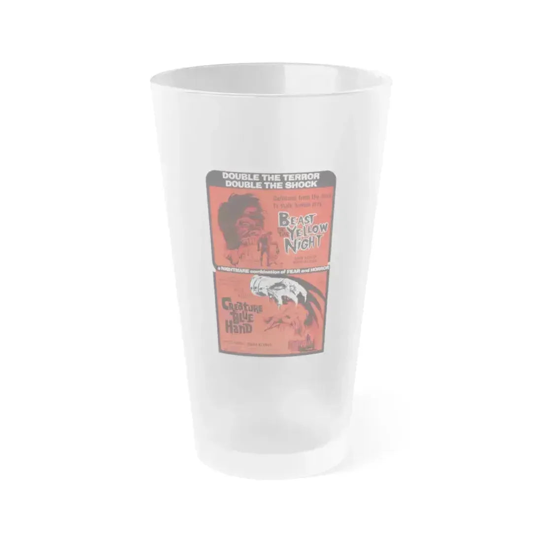 BEAST OF THE YELLOW NIGHT & CREATURE WITH THE BLUE HAND 1971 Movie Poster - Frosted Pint Glass 16oz 16oz Frosted - Go Mug Yourself