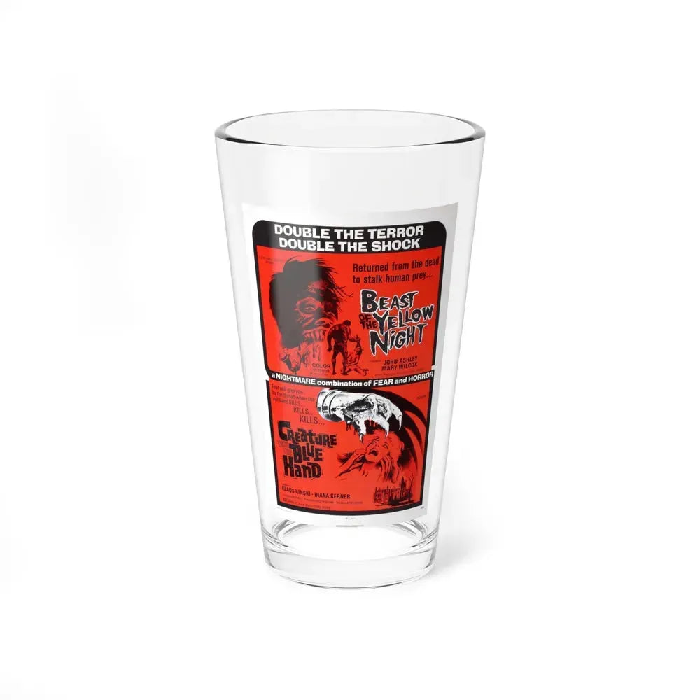 BEAST OF THE YELLOW NIGHT & CREATURE WITH THE BLUE HAND 1971 Movie Poster - Pint Glass 16oz 16oz - Go Mug Yourself