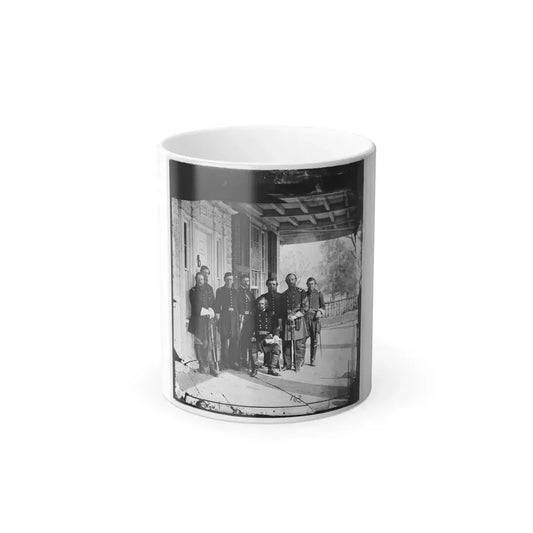 Beaufort, S.C. Gen. Isaac I. Stevens (Seated) and Staff on Porch of a House (U.S. Civil War) Color Changing Coffee Mug 11oz Default Title 11oz - Go Mug Yourself