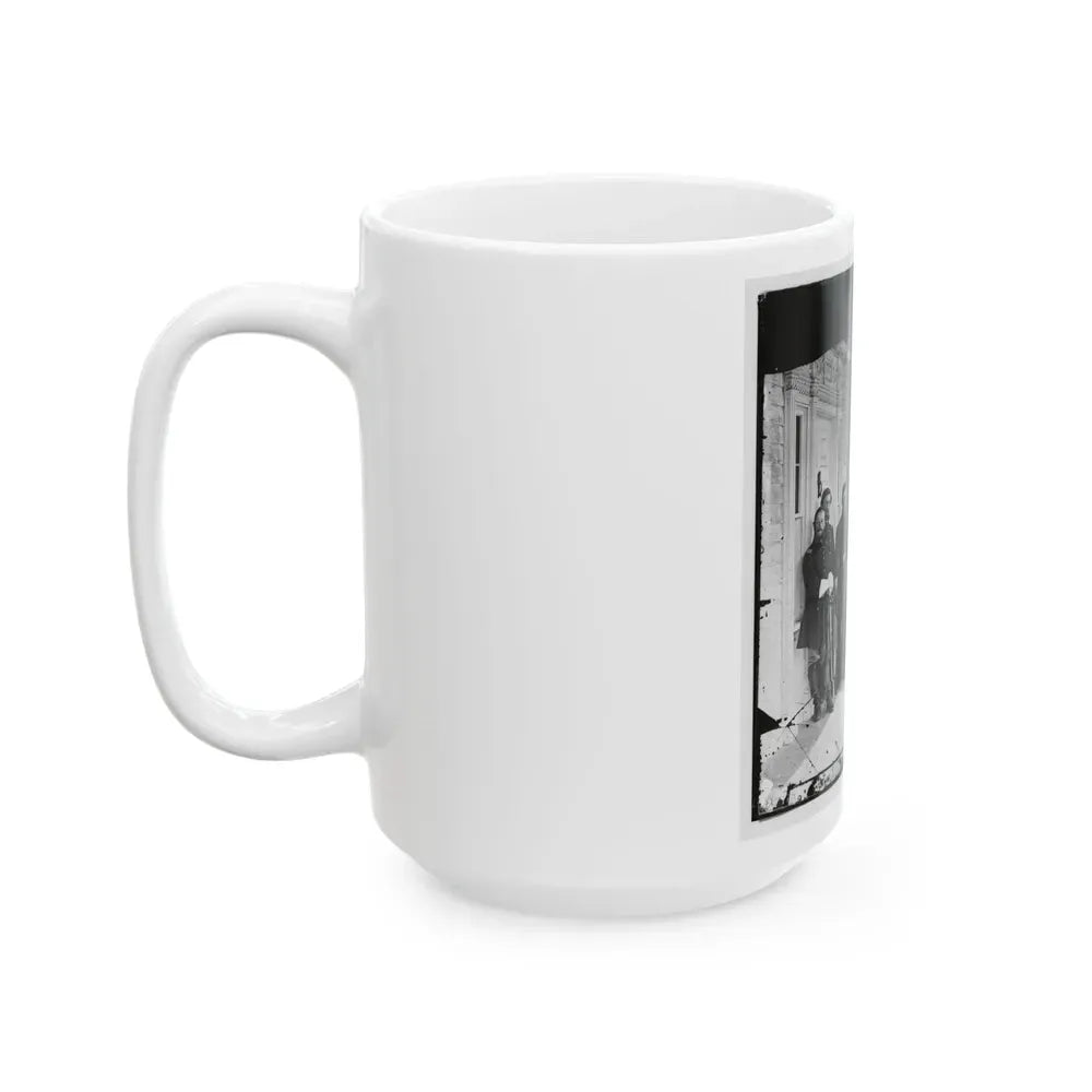 Beaufort, S.C. Gen. Isaac I. Stevens (Seated) And Staff On Porch Of A House (U.S. Civil War) White Coffee Mug - Go Mug Yourself