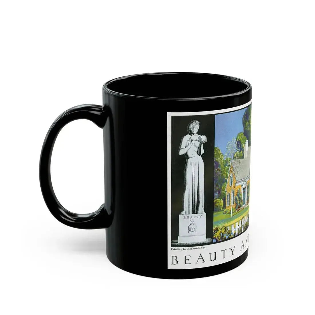 Beauty and Protection (2), 1936 - Black Coffee Mug - Go Mug Yourself