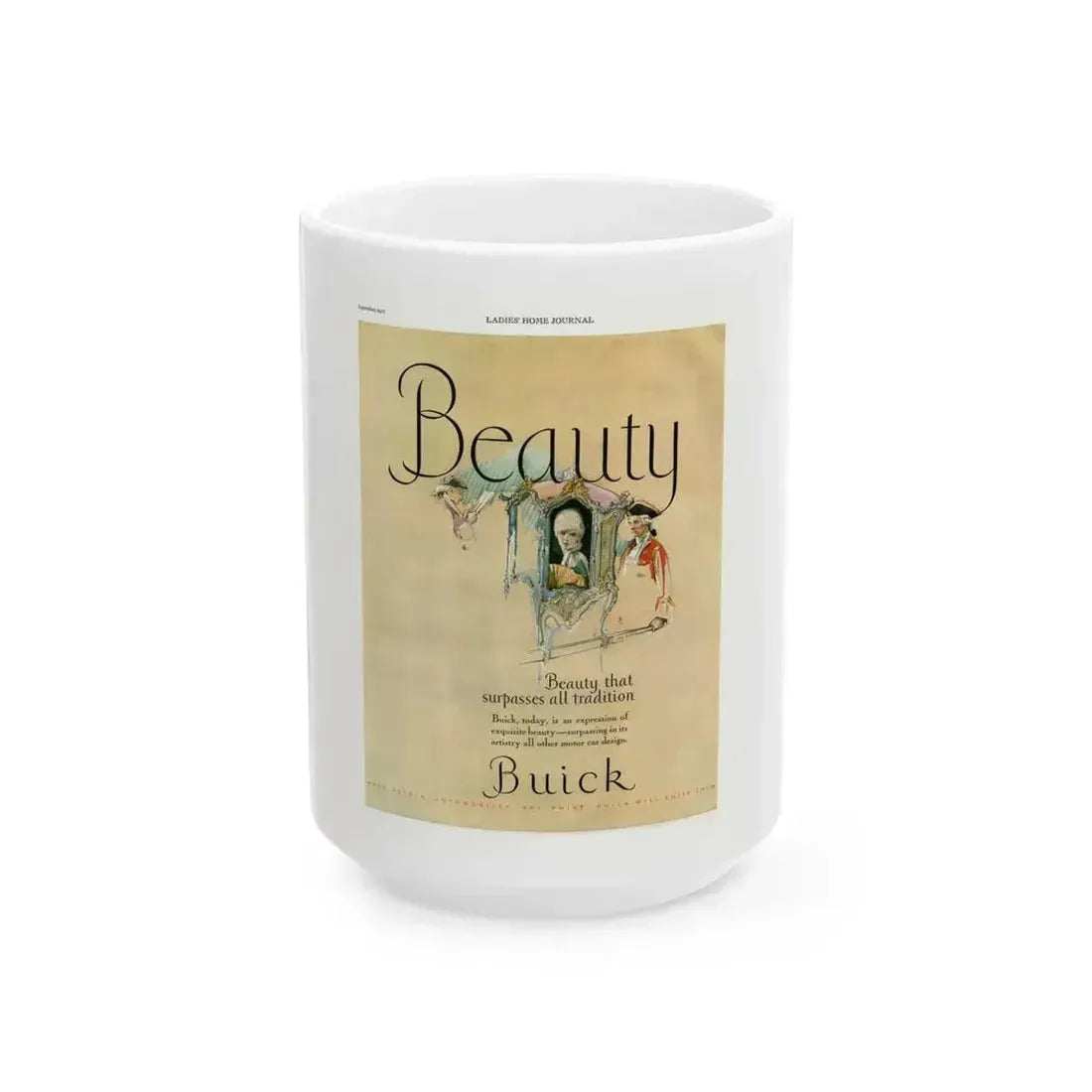 Beauty Buick ad, Ladies' Home Journal, September 1927 - White Coffee Mug 15oz - Go Mug Yourself