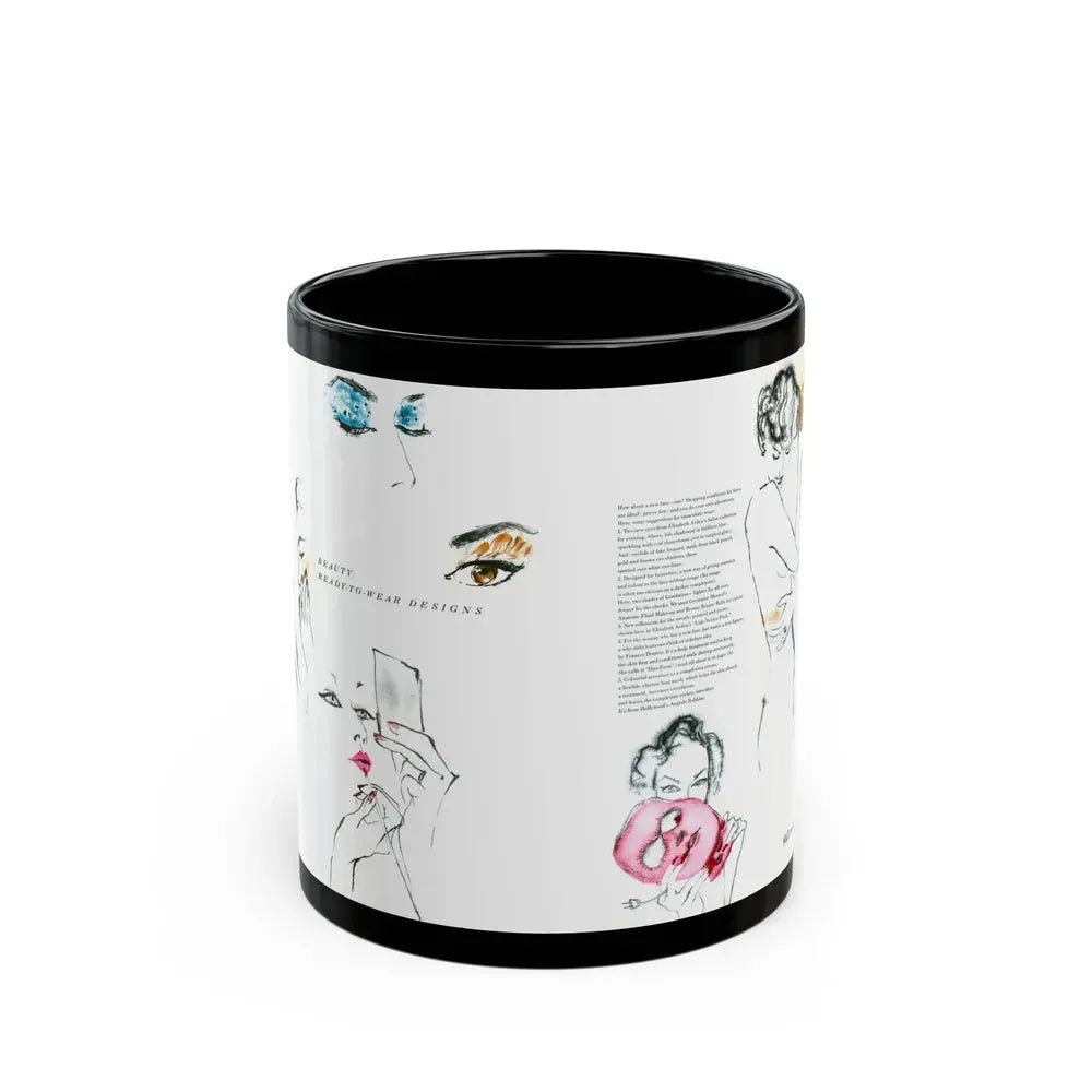 Beauty, Ready-To-Wear Designs, 1954 - Black Coffee Mug 11oz - Go Mug Yourself