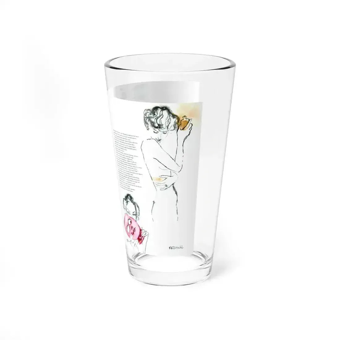 Beauty, Ready-To-Wear Designs, 1954 (Magazine Illustration) Pint Glass 16oz - Go Mug Yourself