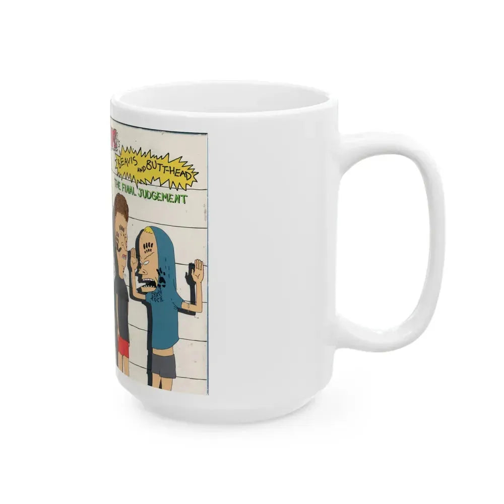 BEAVIS AND BUTTHEAD THE FINAL JUDGEMENT (VHS COVER) - White Coffee Mug - Go Mug Yourself