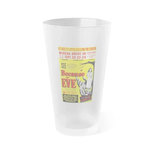 BECAUSE OF EVE 1948 Movie Poster - Frosted Pint Glass 16oz 16oz Frosted - Go Mug Yourself